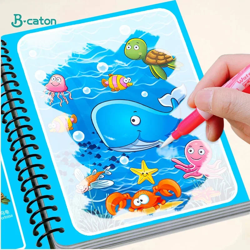 Children Reusable Coloring Book | Magic Water Drawing Book | DIY Kindergarten Graffiti Painting Drawing For Early Education