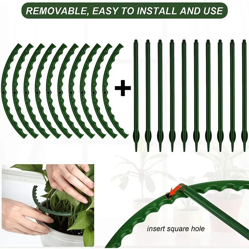 Plastic Plant Support Pile Frame For Greenhouse Arrangement, Semicircle Plant limbing Bracket Garden Tools