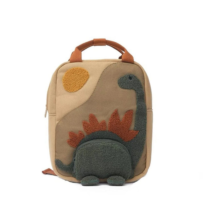 Kids Sun Embroidery Dinosaur Pattern Backpack For School