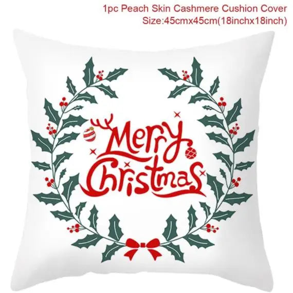 Red and green Christmas cushion cover design