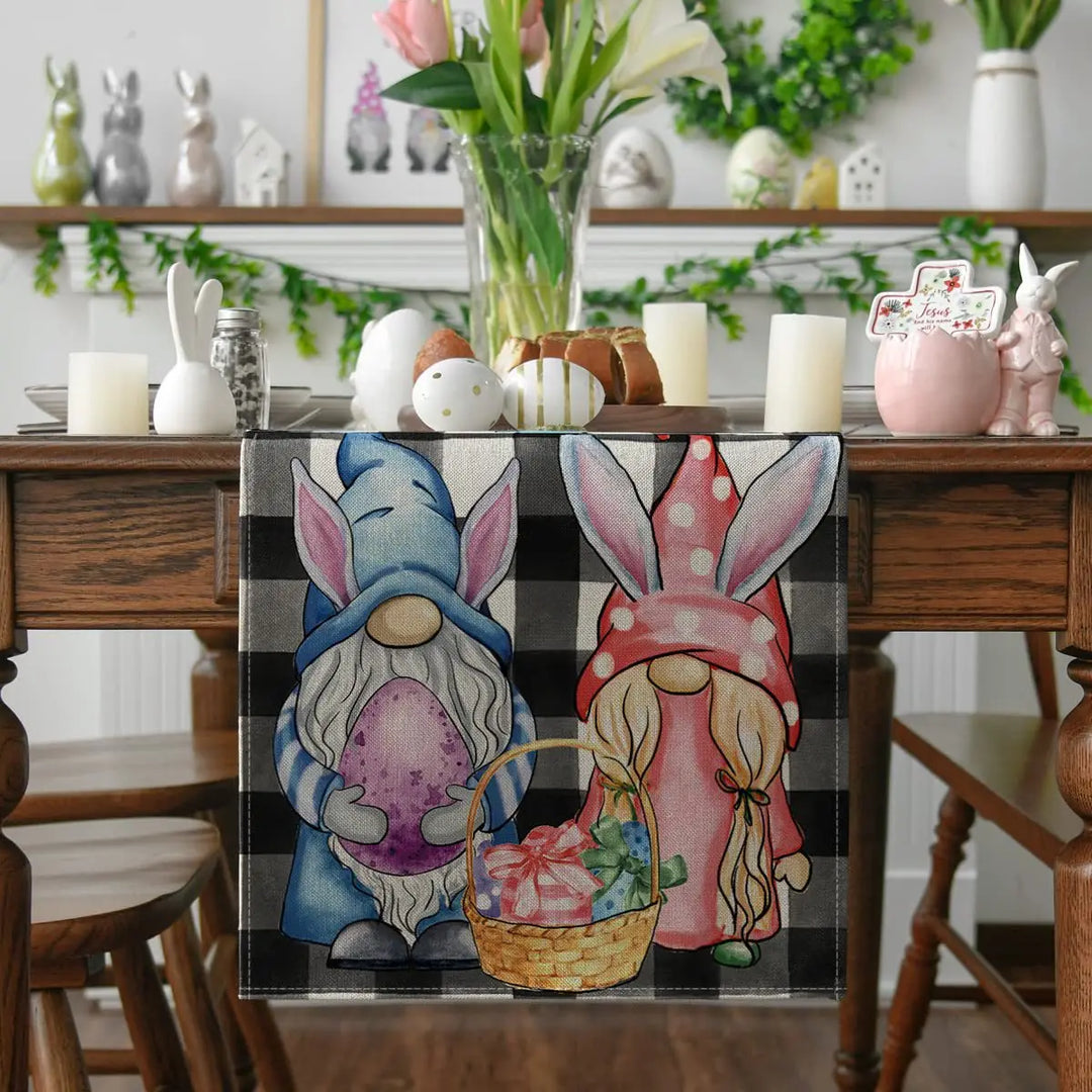 Easter Bunny Dining Table Runner Gnome 