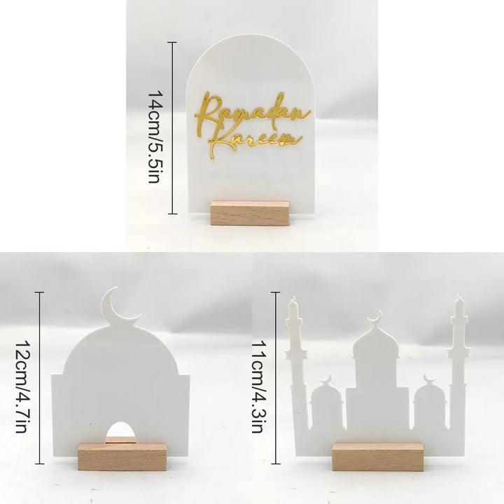 3 pcs of Moroccan mosque acrylic for Ramadan Decor