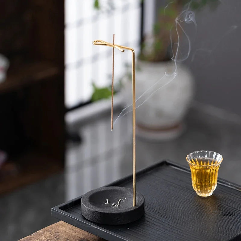 Creative Upside Down Incense Burner Incense Stick Holder Wooden Round