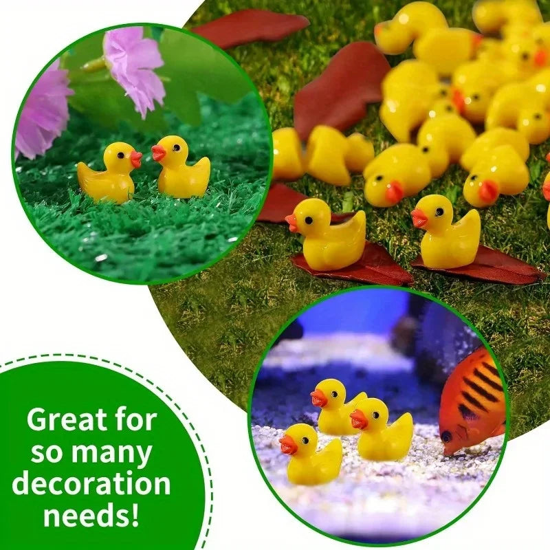 Mini Resin Yellow Duck Ornament Miniature Figures Garden & Home Decoration