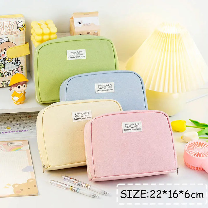 Pencil Case Large Capacity Bag Pouch Box For Girls | Japanese & Korean Style School & Office Stationery Pouch