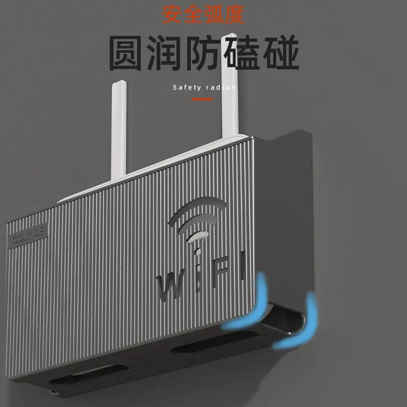 Wall Mounted Wireless Wi-Fi Router Shelf ABS Plastic Storage Box, Router Rack, Cable Power Bracket Organizer Home & Office