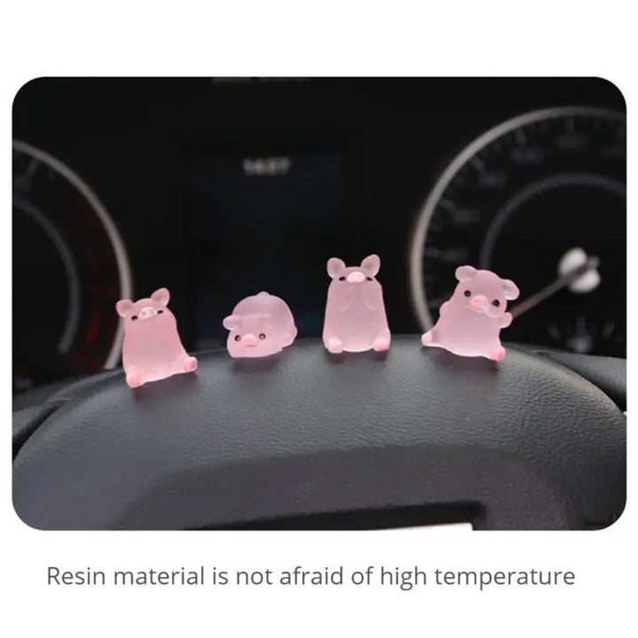 Luminous Mini Resin Pig Car Dashboard Toy Home Garden Decoration