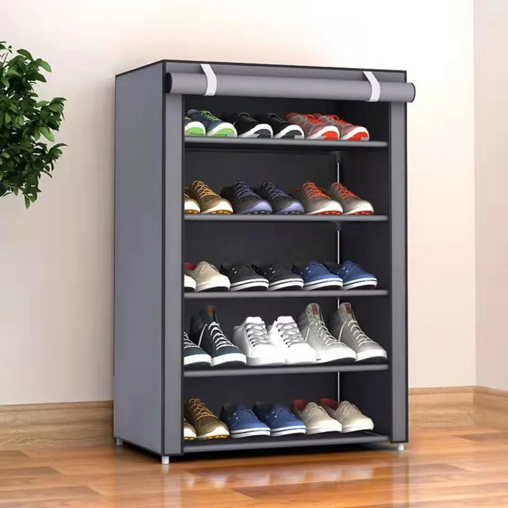 Shoe Rack Organizer, Dustproof Shoe Cabinet, Multilayer Minimalist Non-woven, Space-saving Shoe Shelf Cabinets