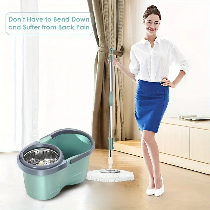 Suit, Automatic Rotating Mop /3 Pcs Mop Replacement Head | Clean microfiber | Tow bucket Lazy Magic Mop Bucket.