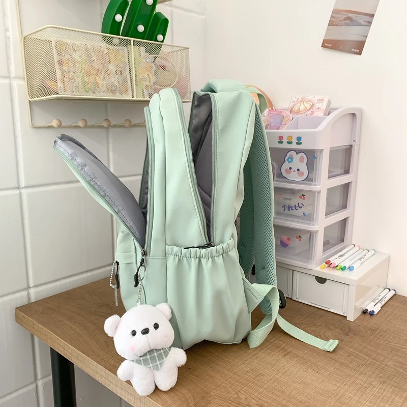 Waterproof Bag Backpack|Nylon Rucksack Fashionable For Girls| Women Shoulder High School Black Backpack