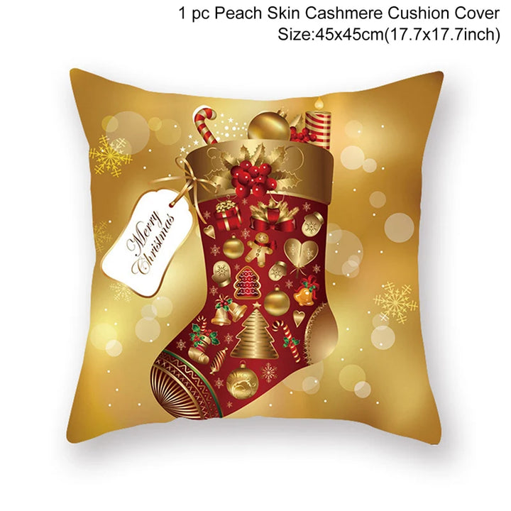 1 piece Peach Skin Christmas Cushion Covers