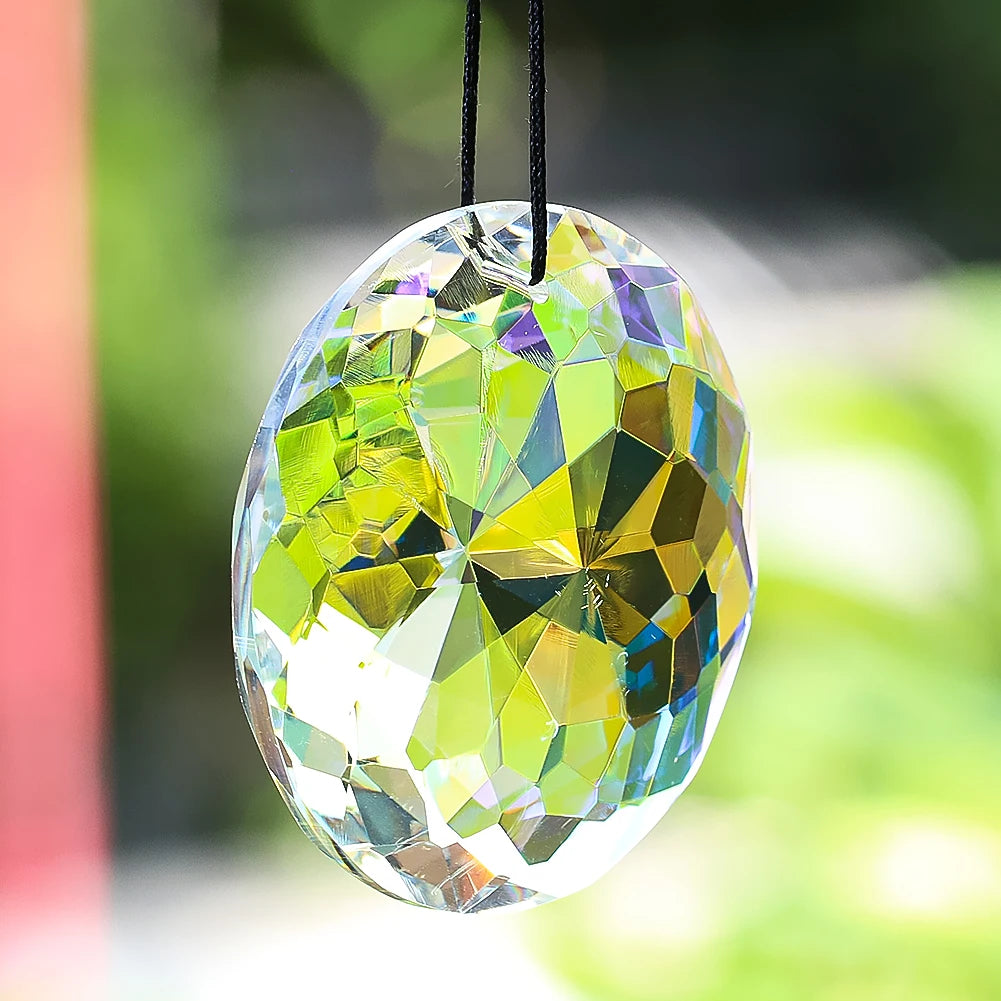 Crystal Prisms Hanging Flower Faceted Glass Rainbow Catcher Home Garden Decor