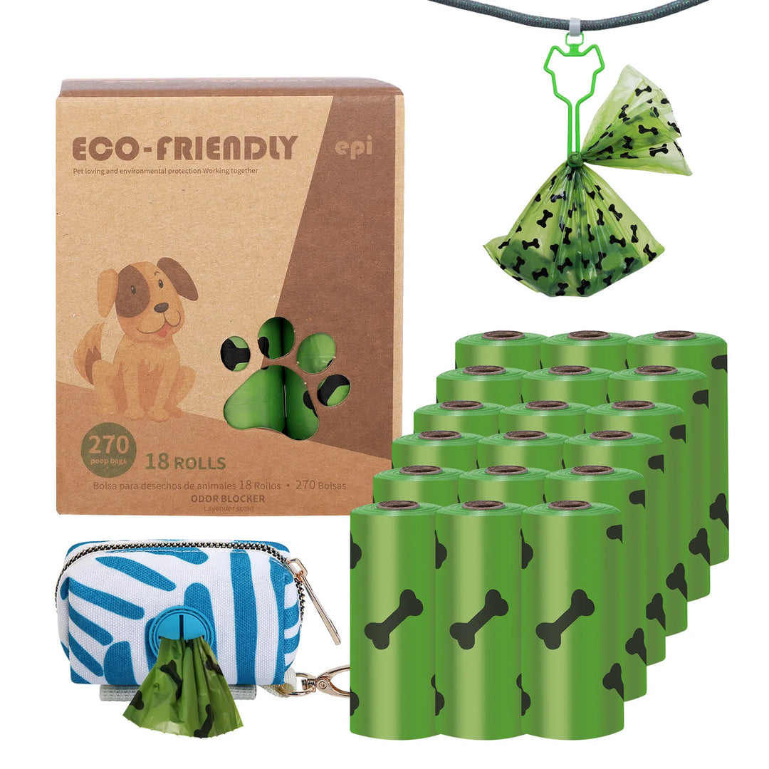 EPI Biodegradable Pet Garbage Bag Dog Poop Bags Dog Poop Bag Dispenser Dog Cleaning Supplies Dog Products for Dogs