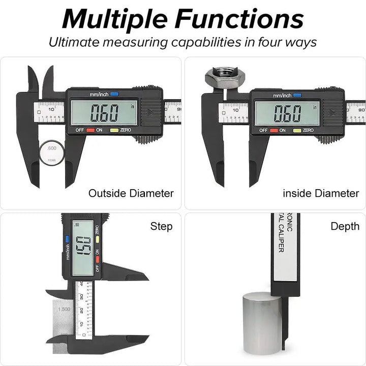 150mm, 100mm Electronic Digital Vernier Caliper, Carbon Fiber Dial, Micrometer Digital Ruler Measuring Tool