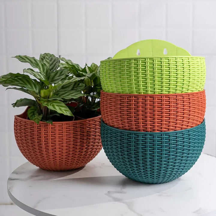 Exquisite Wall-mounted Flower Pot Plastic Hanging Basket for Outdoor Garden Balcony Planter Home Decor