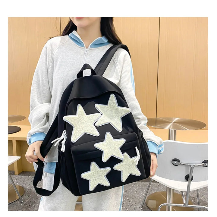 Fashion Stars Large Capacity Waterproof School Backpack |Nylon Shoulder Bags