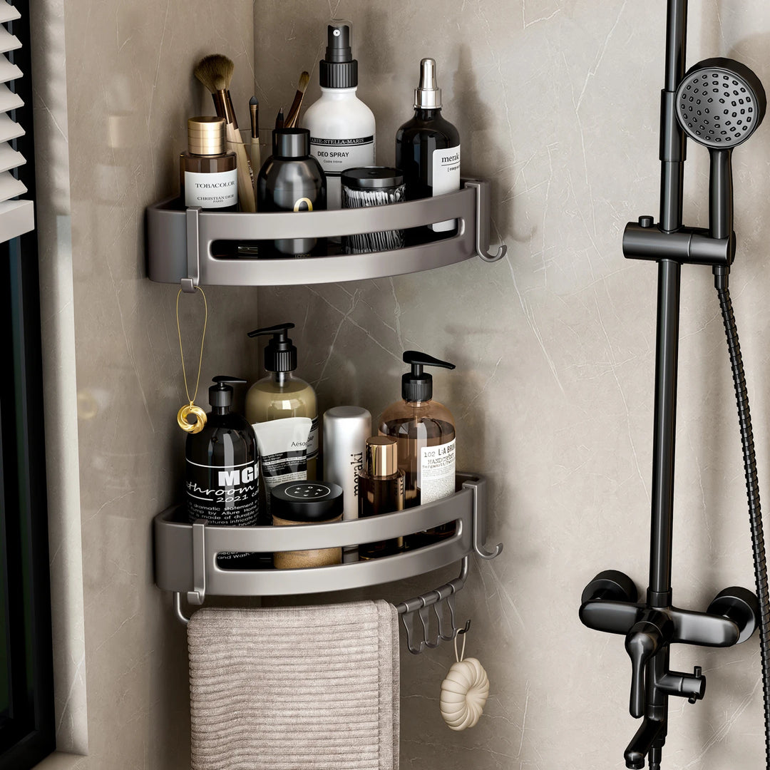 Bathroom Shelf / No Drill / Wall Mounted / Shampoo Bottle, Shower Corner Rack. Storage Rack For Toilet / Kitchen