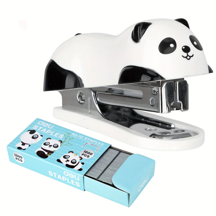 DELI Cartoon Mini Stapler Set Stapling Machine With 1000 Pcs | No.10 Staples Office School Binding Supplies | Manual Cute Staplers