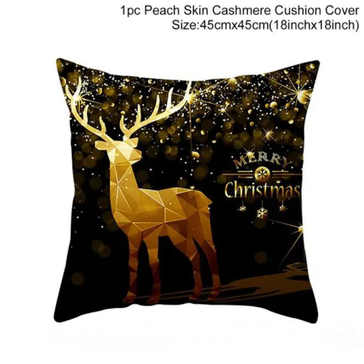 Golden and Black Christmas cushion cover