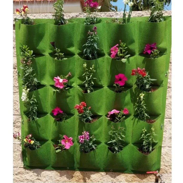 Wall Hanging Pockets Planting Bags Flower Pot Home Garden Grow Bag for Vertical Planting Home Decor