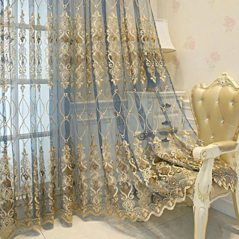 Elegant Light-Blocking Gauze Curtains - European Style for Balcony and Windows