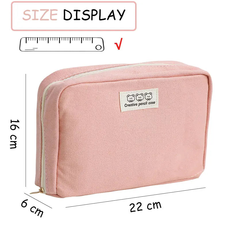 Pencil Case Large Capacity Bag Pouch Box For Girls | Japanese & Korean Style School & Office Stationery Pouch