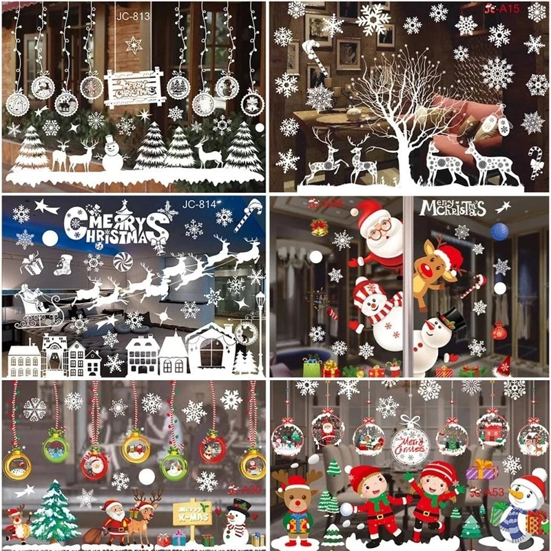 Santa claus snowman stickers for christmas