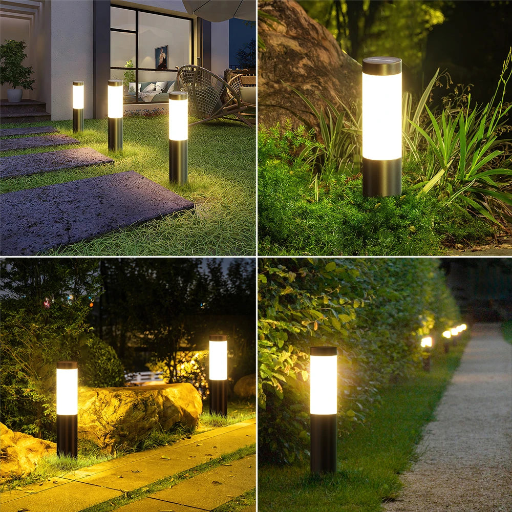 LED Stainless Steel Outdoor Solar Light IP65 Waterproof Garden Decoration