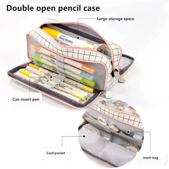 Large Capacity Pencil Case | Pencil Cases Student Pen Case Big School Supplies Stationery | Box Pencil Pouch For Boys & Girls