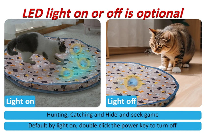 Interactive Cat Toys Ball Fast Rolling in Pouch Hide and Seek Kitten Toy Motion Activated Interactive Cat Toy for Indoor