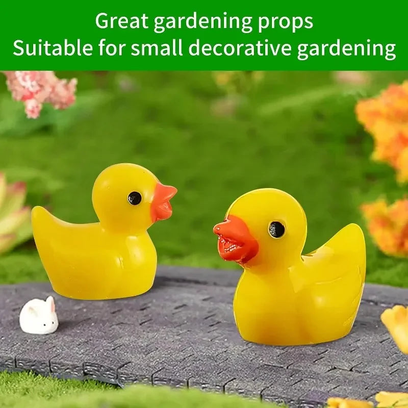 Mini Resin Yellow Duck Ornament Miniature Figures Garden & Home Decoration