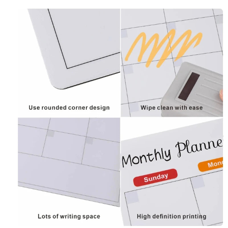 Magnetic Calendar For Fridge Monthly, Weekly, Planner Calendar | Dry Erase Whiteboard