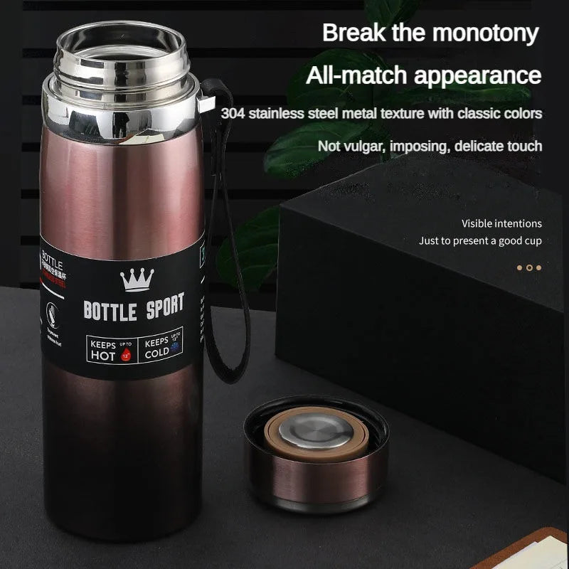 1 Liter Stainless Steel Water Bottle 24 hours | Insulated Portable Thermal Cup for Tea Coffee Tumbler Vacuum Flasks Thermoses