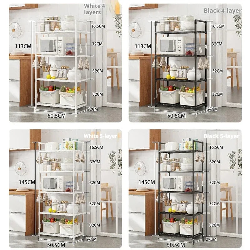 Kitchen Shelving Floor To Floor Multilayer Microwave Oven Multifunctional Household Storage Shelf Shelf Pot Storage Shelf