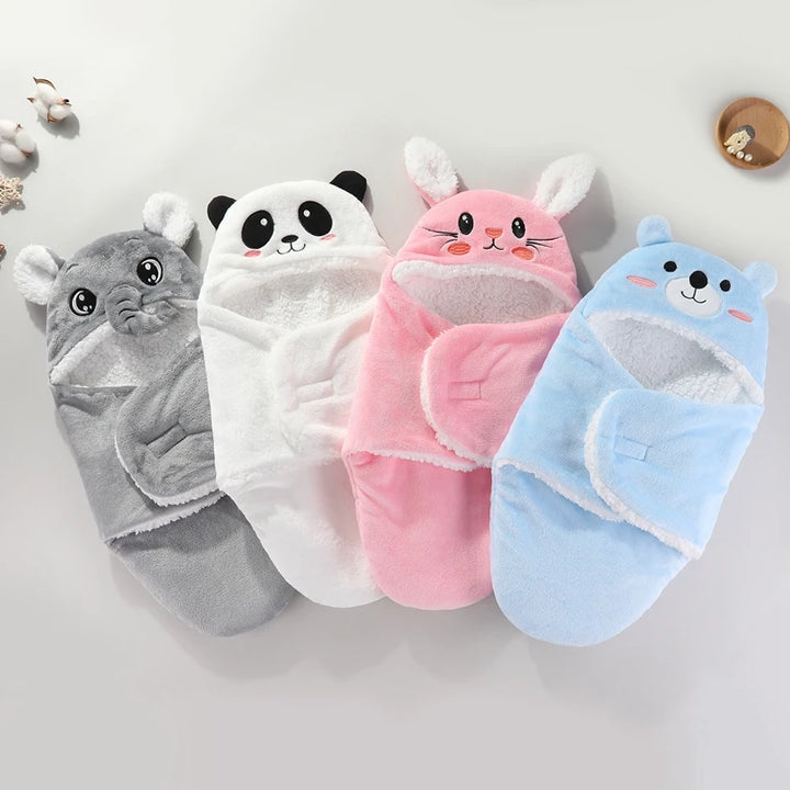 Soft Baby Sleeping Bags Warm Autumn and Winter Newborn Baby Wrap Blankets CartoonCocoon for babies Flannel  Baby Sleepsack 0-9M