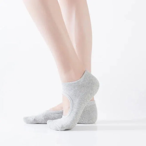 Backless Non-slip Fitness Yoga Socks Cotton Women Sport Pilates Socks