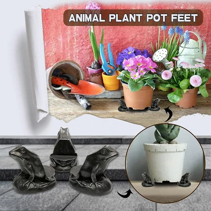 3PCS Animal Plant Pot Feet | Resin Flower Pot Supports, Garden Decor, Bonsai Holders