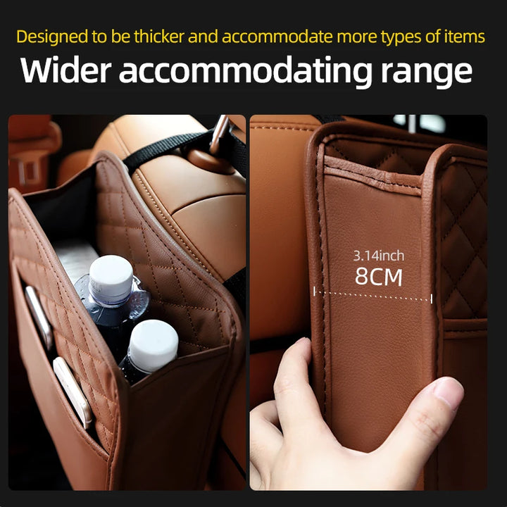 Multifunctional Universal Car Seat Storage Leather Bag