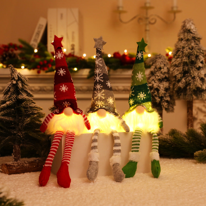 Glowing Gnome Christmas Faceless Doll Merry Christmas Home Decoration Navidad Natal Gift 2024 New Year Night Light