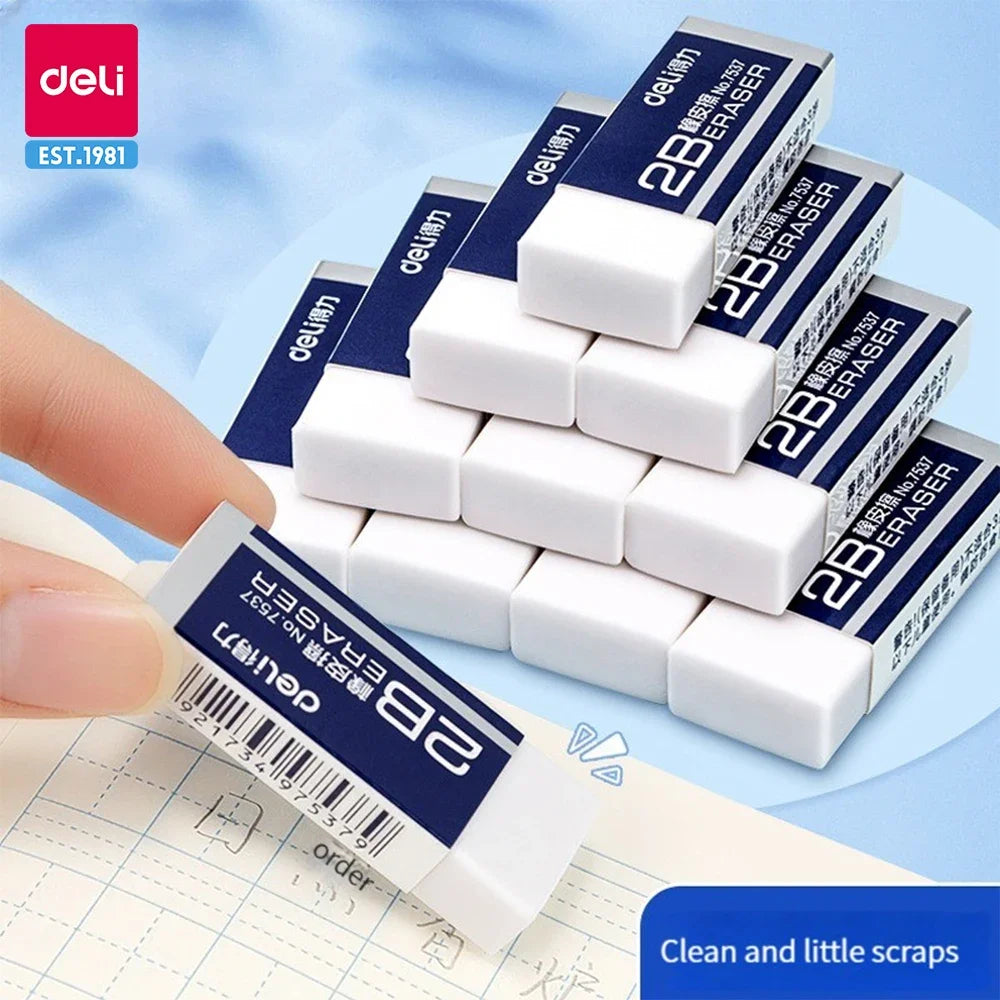 4pcs Eraser Stationery 2B 4B Soft Rubber for Kids | Clear Eraser Set For Office, School, Art Supplies