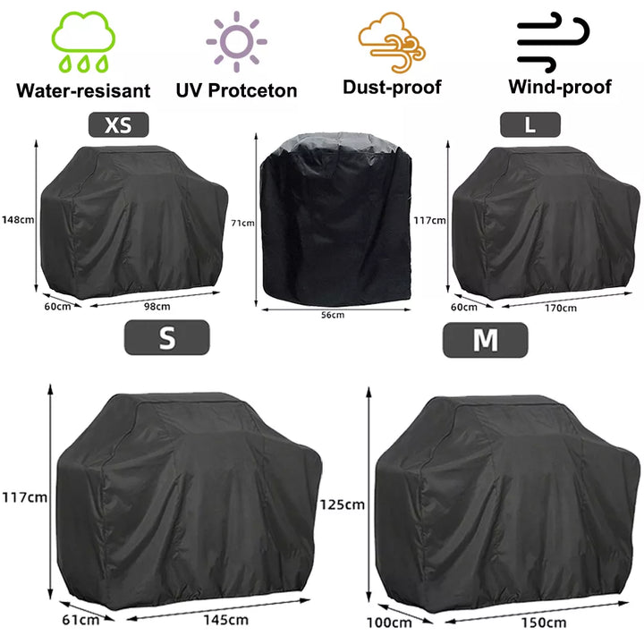 BBQ Outdoor Dust Waterproof Weber Heavy Duty Grill Cover | Rain Protective, Heat Resistance Outdoor Round Barbecue Cover