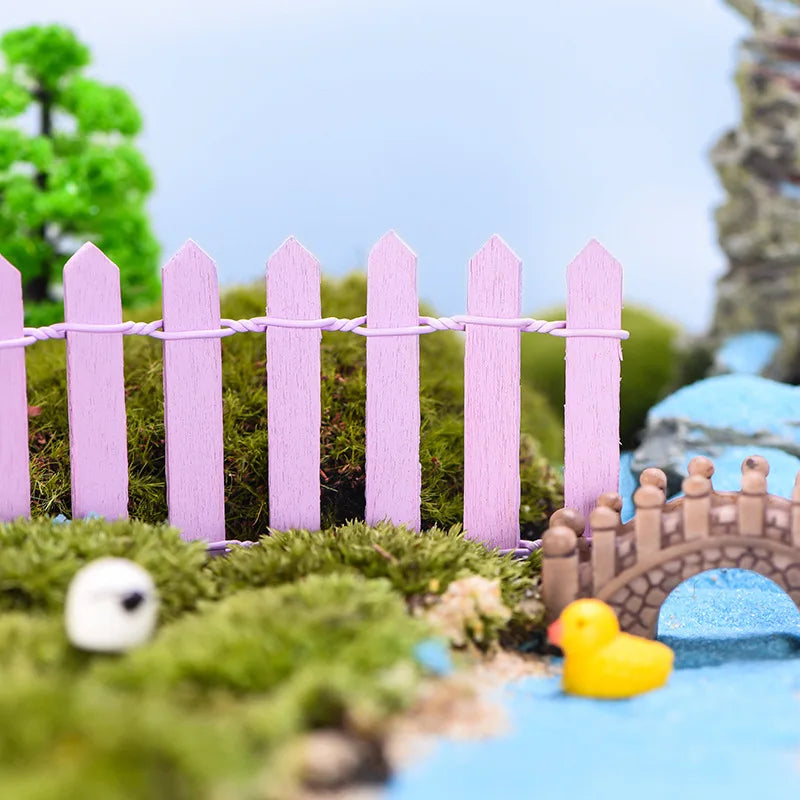 Fairy Garden Accessories Mini Wooden Fence 90x5cm DIY Dollhouse Home Decor