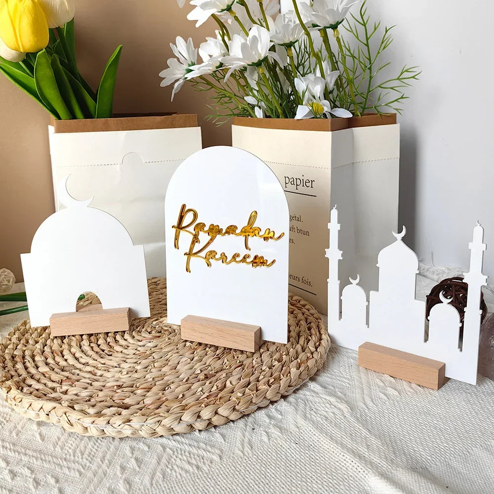 Set of 3 acrylic decorations for Ramadan table