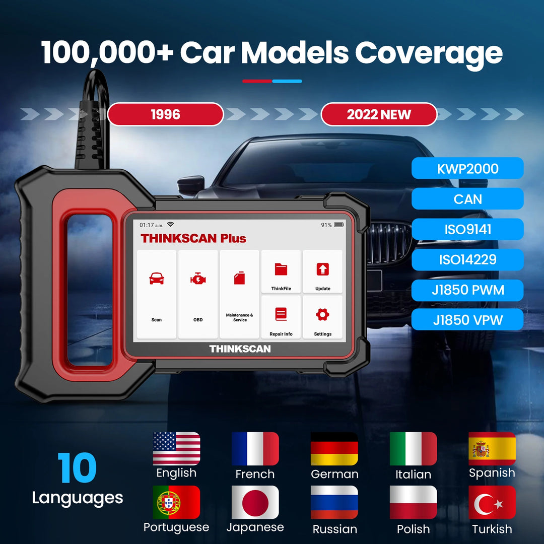 ThinkScan Plus S7, S6, S4 OBD 2 Car Diagnostic Tool For Automotive Scanner Auto Diagnosis Code Errors With 28 Resets