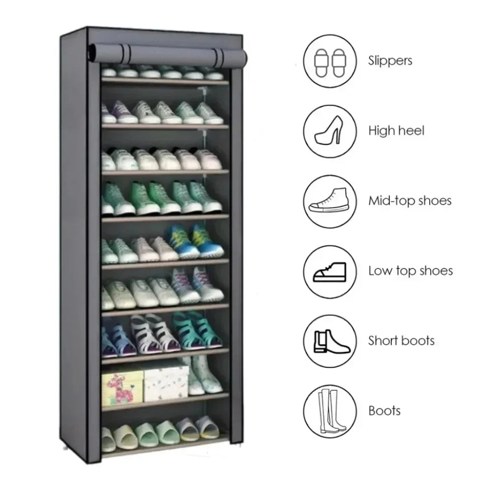 Shoe Rack Organizer, Dustproof Shoe Cabinet, Multilayer Minimalist Non-woven, Space-saving Shoe Shelf Cabinets