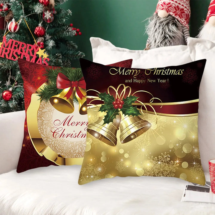 Christmas Cushion Cover Merry Christmas Decorations for Home 2024 Christmas Ornament Navidad Noel Xmas Gifts Happy New Year 2024