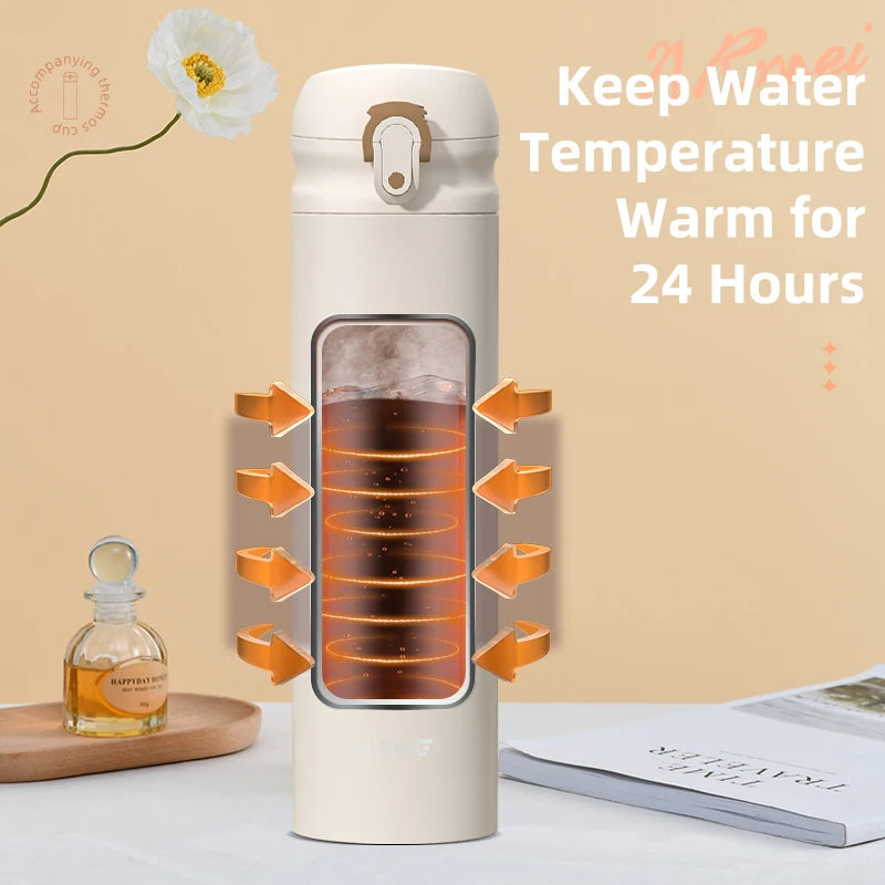 Stylish Double-Wall Vacuum Flasks | Insulated Bottles | Outdoor Portable Leak-proof Thermal Water Bottle Upto 24Hrs Hot Beverages