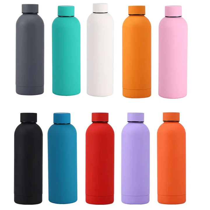 500/750ML Small Mouth Thermos Cup | Outdoor Stainless Steel Bottle, Rubber Paint Sports Kettle, Thickened Double Water Cup