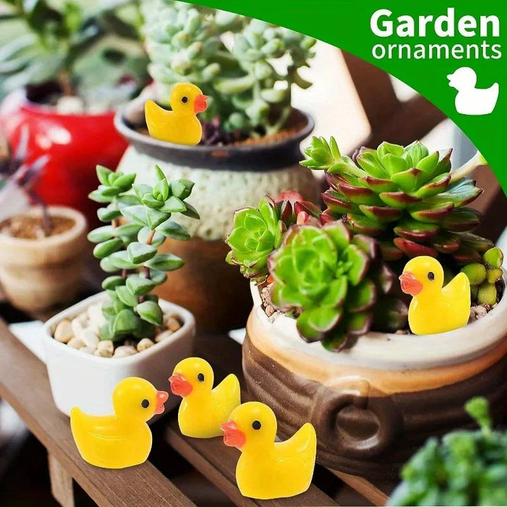 Mini Resin Yellow Duck Ornament Miniature Figures Garden & Home Decoration