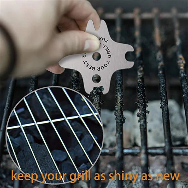 Portable Metal BBQ Grills Grate Cleaner | Cleaning Barbecue Scraper Scrubber Tool | Grill Scraper